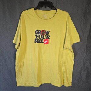 NIKE Men's Yellow Crewneck 'Grow Your Sole' Graphic Short Sleeve T-Shirt SZ XXL